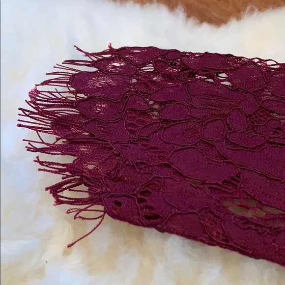 NWT Bloomingdales burgundy lace romper - Picture 2 of 6